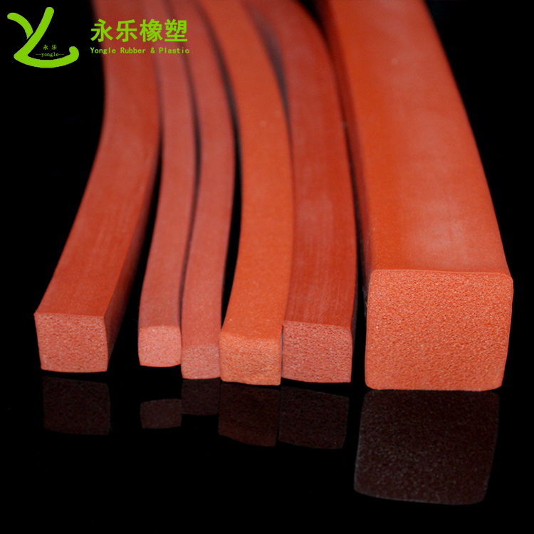 擠出硅膠密封條，耐高溫發(fā)泡硅膠條，阻燃硅膠發(fā)泡條