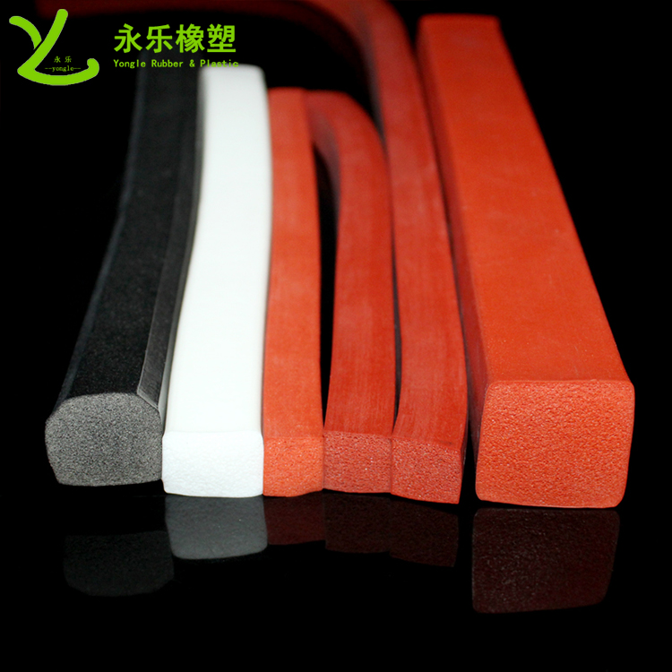 擠出防撞發(fā)泡硅膠條，阻燃發(fā)泡硅膠條，無氣味門窗發(fā)泡硅膠密封條