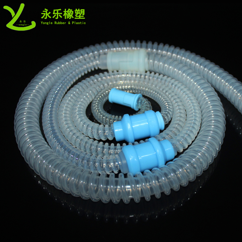 呼吸機硅膠波紋管，透明硅膠波紋管，擠出波紋硅膠管