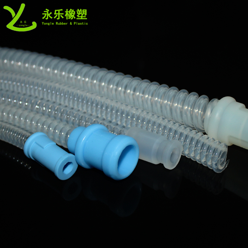 呼吸機硅膠波紋管，透明硅膠波紋管，擠出波紋硅膠管